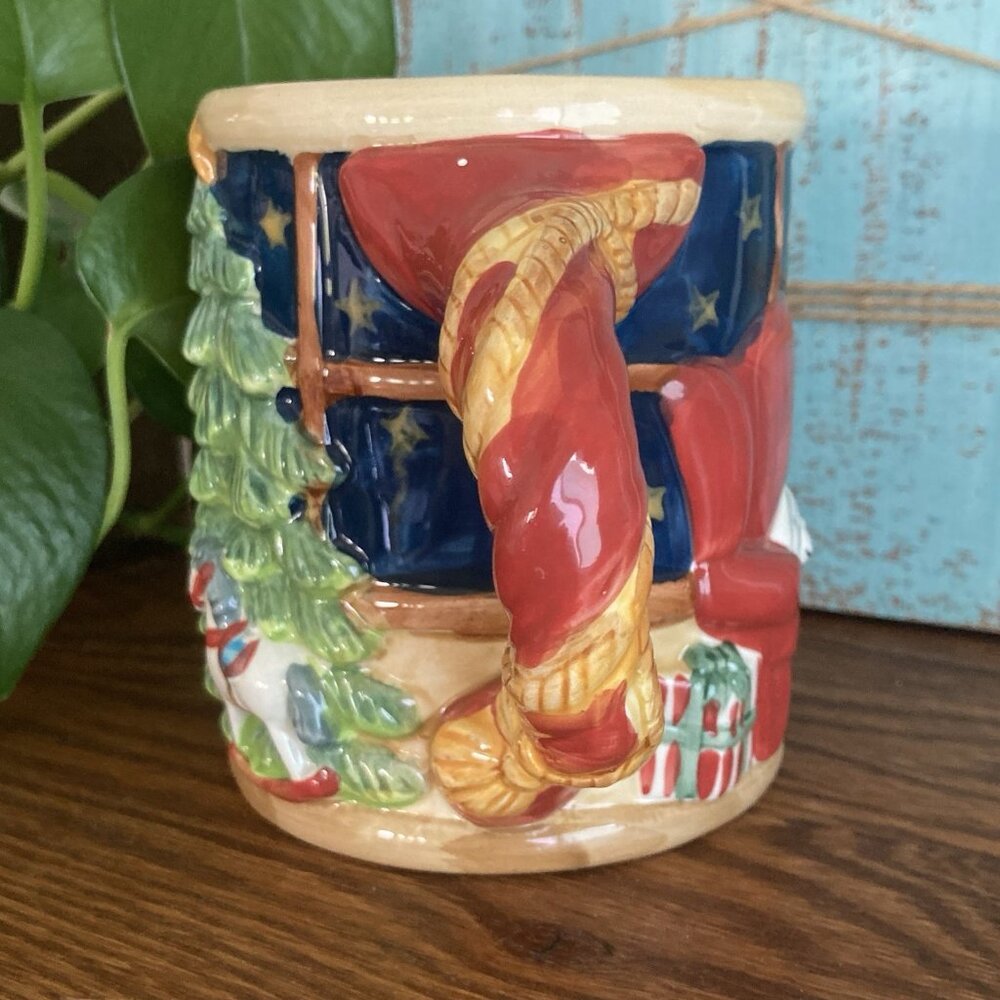 Christmas Mug 20oz Susan Winget Certified Intl. 3D Window Scene Fireplace - Picture 4 of 7